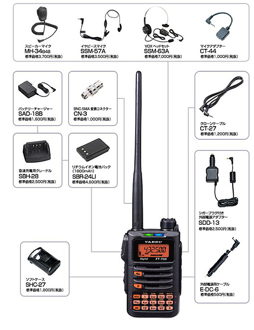 YAESU FT-70D 144/430MHzハンディトランシーバー